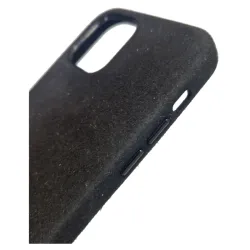 Husa compatibila cu Apple iPhone 12/12 Pro, SILKASE, alcantara, culoare negru