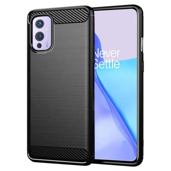 Husa compatibila cu Oneplus 9, SILKASE, culoare carbon negru (Telefoane OnePlus, H0322) by www.silkase.ro