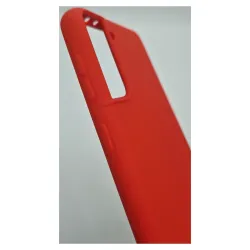Husa compatibila cu Samsung S21, SILKASE, culoare rosu, soft silicon