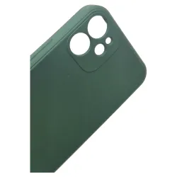 Husa compatibila cu iPhone 12 Mini, SILKASE, culoare verde inchis, soft silicone
