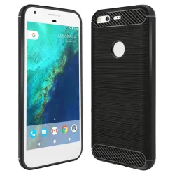 Husa compatibila cu Google Pixel, SILKASE, culoare carbon negru