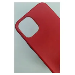Husa compatibila cu Apple iPhone 12 Mini, SILKASE, piele, culoare rosu Husa compatibila cu Apple iPhone 12 Mini, SILKASE, piele, culoare rosu