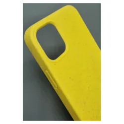 Husa Bio SILKASE pentru iPhone 12 Mini, biodegradabila, culoare galben, plastic cauciucat Husa Bio SILKASE pentru iPhone 12 Mini, biodegradabila, culoare galben, plastic cauciucat