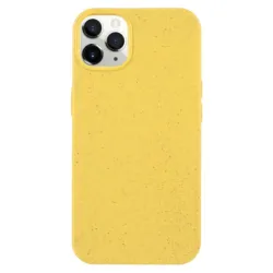 Husa Bio SILKASE pentru  iPhone 12 Mini, biodegradabila, culoare galben, plastic cauciucat