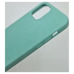 Husa Bio SILKASE pentru  iPhone 12/12 Pro, biodegradabila, culoare verde menta, plastic cauciucat