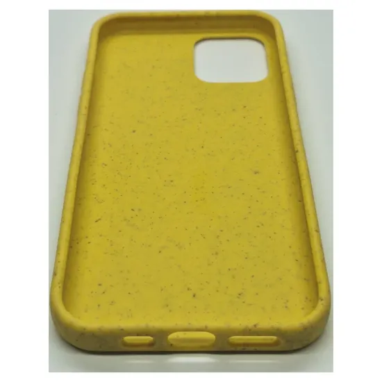 Husa Bio SILKASE pentru  iPhone 12 Pro Max, biodegradabila, culoare galben, plastic cauciucat (iPhone 12 Pro Max, H0638) by www.silkase.ro