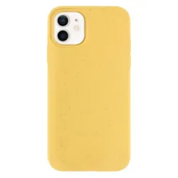 Husa Bio SILKASE pentru  iPhone 12/12 Pro, biodegradabila, culoare galben, plastic cauciucat