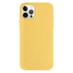 Husa Bio SILKASE pentru  iPhone 12 Pro Max, biodegradabila, culoare galben, plastic cauciucat