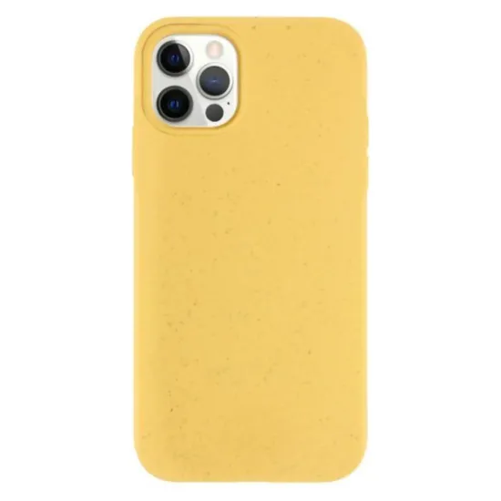 Husa Bio SILKASE pentru  iPhone 12 Pro Max, biodegradabila, culoare galben, plastic cauciucat (iPhone 12 Pro Max, H0638) by www.silkase.ro