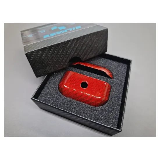 Husa carbon Airpods Pro, culoare rosu, kevlar lucios (Pro, H0649) by www.silkase.ro