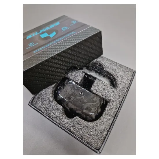 Husa carbon Airpods Pro, culoare negru, kevlar forged lucios (Pro, H0650) by www.silkase.ro