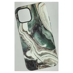 Husa SILKASE pentru Apple iPhone 12/12 Pro, cauciuc/plastic, culoare marmura verde