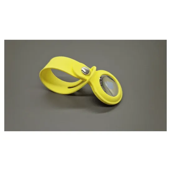 Husa SILKASE Loop Apple Airtag, galben, silicon (AirTag, H0695) by www.silkase.ro