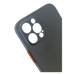 Husa SILKASE pentru Apple iPhone 12 Pro, protectie camera, plastic subtire, negru