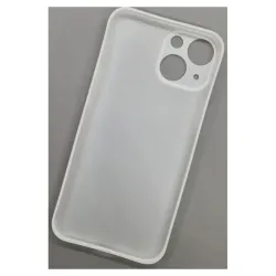 Husa 0.3mm pentru Apple iPhone 14 Plus, SILKASE, subtire, culoare alb/transparent, plastic mat Husa 0.3mm pentru Apple iPhone 14 Plus, SILKASE, subtire, culoare alb/transparent, plastic mat