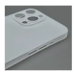 Husa 0.3mm pentru Apple iPhone 14 Pro Max, SILKASE, subtire, culoare alb/transparent, plastic mat Husa 0.3mm pentru Apple iPhone 14 Pro Max, SILKASE, subtire, culoare alb/transparent, plastic mat