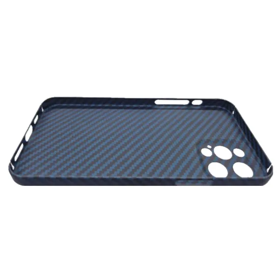 Husa fibra carbon SILKASE pentru iPhone 12 Pro, protectie camera, aramid kevlar, pacific blue (iPhone 12 Pro, H0977) by www.silkase.ro