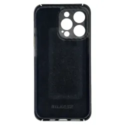 Husa fibra carbon SILKASE pentru Apple iPhone 13 Pro, aramid kevlar,protectie camera, negru