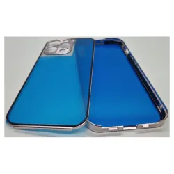 Husa 360 SILKASE pentru Apple iPhone 13 Pro, protectie camera, metal/sticla, roz