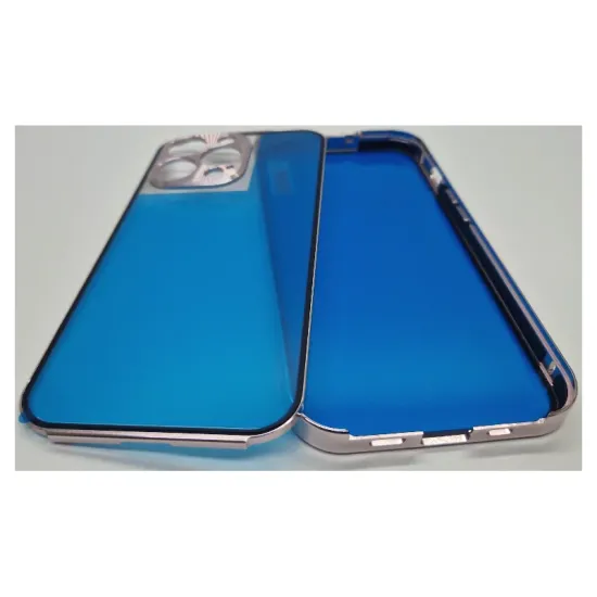Husa 360 SILKASE pentru Apple iPhone 13 Pro, protectie camera, metal/sticla, roz (iPhone 13 Pro, H1031) by www.silkase.ro