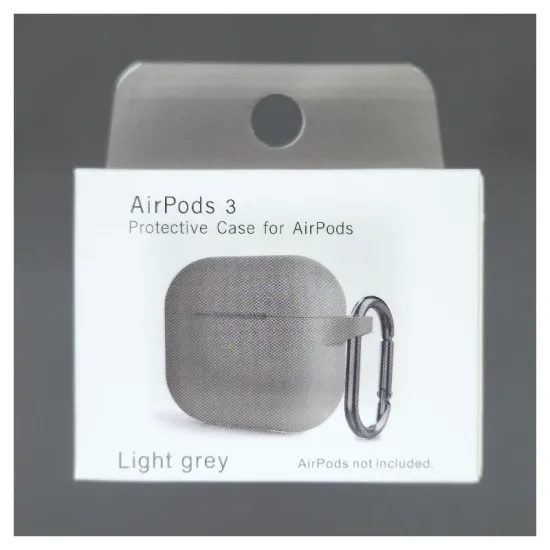 Husa Airpods 3, culoare gri, soft silicon (3, H1051) by www.silkase.ro