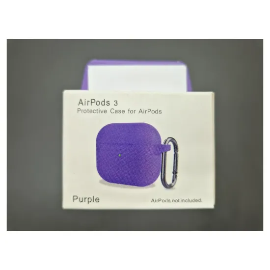 Husa Airpods 3, culoare violet lavanda, soft silicon (3, H1056) by www.silkase.ro