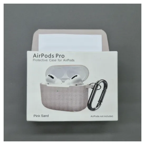 Husa Airpods Pro, culoare bej, soft silicon (Pro, H1066) by www.silkase.ro