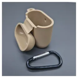 Husa SILKASE Airpods gen.1/2, culoare bej, soft silicon