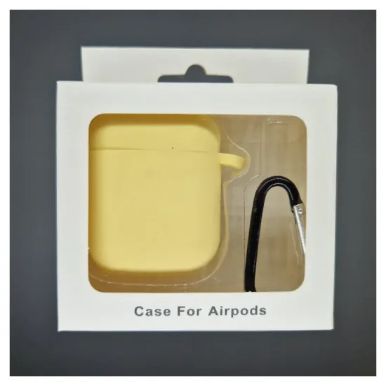 Husa Airpods, culoare galben, soft silicon (2, H1085) by www.silkase.ro