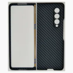 Husa fibra carbon SILKASE pentru Samsung Z Fold3, aramid kevlar, negru
