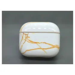 Husa SILKASE pentru Apple Airpods Gen.3, plastic, marmura alba Husa SILKASE pentru Apple Airpods Gen.3, plastic, marmura alba