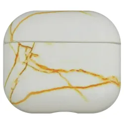Husa SILKASE pentru Apple Airpods Gen.3, plastic, marmura alba