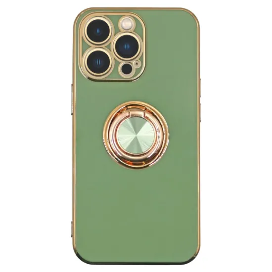 Husa SILKASE pentru Apple iPhone 13 Pro, Camera protection, silicon, culoare menta/gold (, H1183) by www.silkase.ro