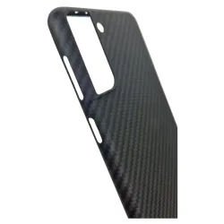 Husa fibra de carbon SILKASE pentru Samsung S21 Plus, aramid kevlar, negru mat