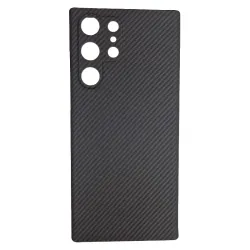 Husa fibra de carbon SILKASE pentru Samsung S22 Ultra, aramid kevlar, negru mat