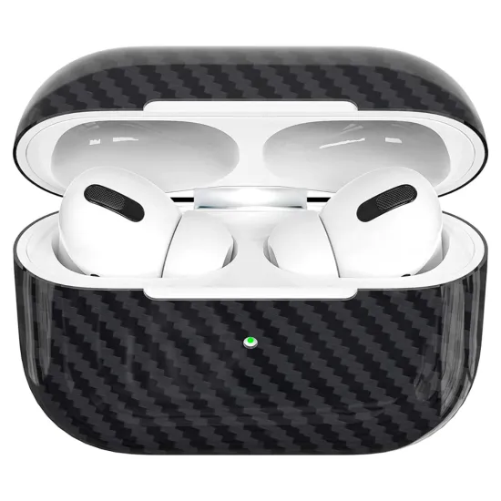 Husa fibra de carbon SILKASE pentru Apple Airpods Gem.3, aramid kevlar, negru lucios (3, H1206) by www.silkase.ro
