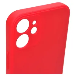 Husa SILKASE pentru Apple iPhone 12 Mini, Camera Protection, liquid silicon, culoare rosu