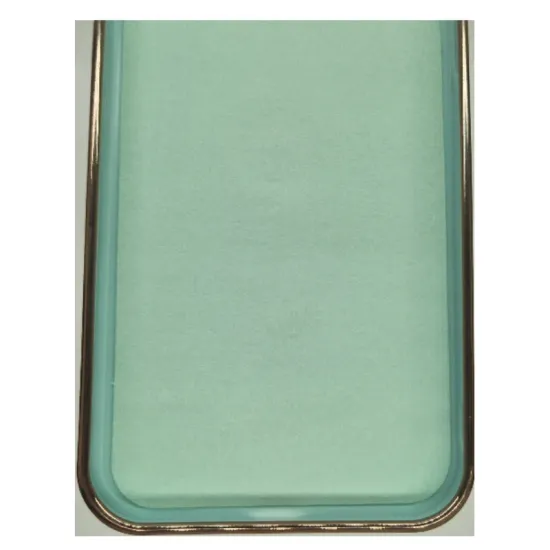 Husa SILKASE Ring pentru Apple iPhone 13 Pro Max, silicon menta/gold (iPhone 13 Pro Max, H1351) by www.silkase.ro