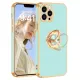 Husa SILKASE Ring pentru Apple iPhone 13 Pro Max, silicon menta/gold (iPhone 13 Pro Max, H1351) by www.silkase.ro