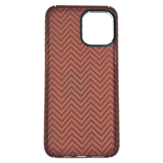 Husa fibra de carbon SILKASE pentru Apple iPhone 12 Pro Max, aramid kevlar, metal camera, culoare rosu (iPhone 12 Pro Max, H1388) by www.silkase.ro
