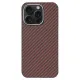 Husa fibra de carbon SILKASE pentru Apple iPhone 13 Pro, aramid kevlar, metal camera, culoare rosu (iPhone 13 Pro, H1390) by www.silkase.ro