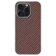 Husa fibra de carbon SILKASE pentru Apple iPhone 13 Pro Max, aramid kevlar, metal camera, culoare rosu (iPhone 13 Pro Max, H1391) by www.silkase.ro