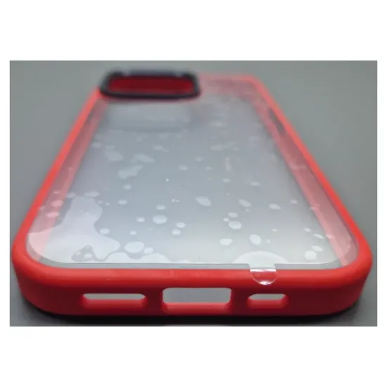Husa SILKASE pentru Apple iPhone 13 Pro, plastic/cauciuc, transparent/rosu (SILKASE, iPhone 13 Pro) by www.silkase.ro Husa SILKASE pentru Apple iPhone 13 Pro, plastic/cauciuc, transparent/rosu (iPhone 13 Pro, H1472) by www.silkase.ro