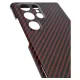 Husa fibra de carbon SILKASE pentru Samsung S22 Ultra, protectie camera, aramid kevlar, rosu lucios (RESIGILAT, LOVIT) (Telefoane Samsung, H1500) by www.silkase.ro