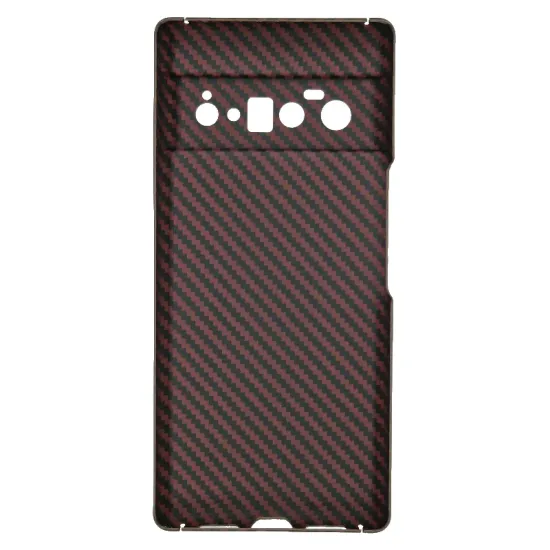 Husa fibra de carbon SILKASE pentru Google Pixel 6 Pro, protectie camera, aramid kevlar, rosu (Telefoane Google, H1507) by www.silkase.ro
