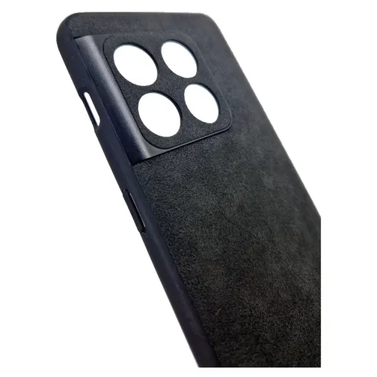 Husa alcantara SILKASE pentru OnePlus 10 Pro, material soft, culoare negru (Telefoane OnePlus, H1523) by www.silkase.ro