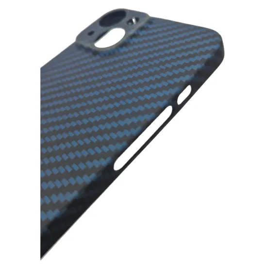Husa fibra carbon SILKASE pentru Apple iPhone 14, aramid kevlar,protectie camera, albastru (iPhone 14, H1585) by www.silkase.ro