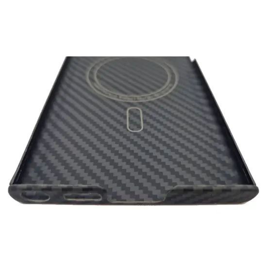 Husa fibra de carbon SILKASE MagSafe pentru Samsung S23 Ultra, protectie camera, aramid kevlar, negru mat (SILKASE, Telefoane Samsung) by www.silkase.ro Husa fibra de carbon SILKASE MagSafe pentru Samsung S23 Ultra, protectie camera, aramid kevlar, negru mat (Telefoane Samsung, H2194) by www.silkase.ro