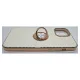 Husa SILKASE pentru iPhone 13 Pro Max, silicon alb/gold (iPhone 13 Pro Max, H2239) by www.silkase.ro