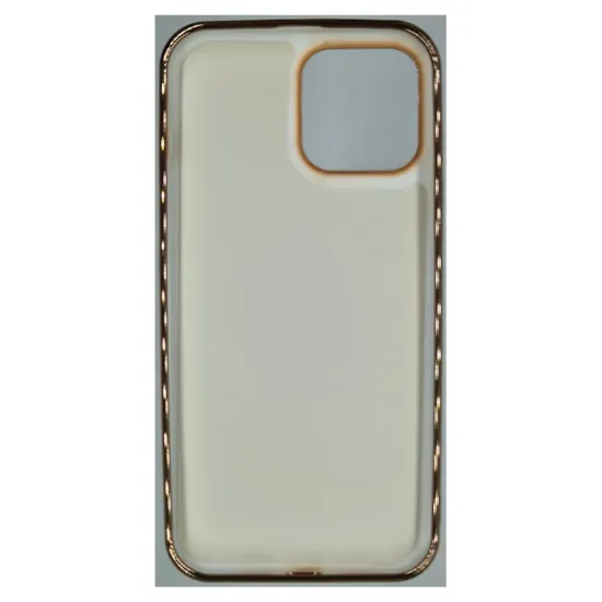 Husa SILKASE pentru iPhone 13 Pro Max, silicon alb/gold (iPhone 13 Pro Max, H2239) by www.silkase.ro
